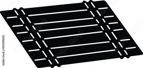 Silhouette perspective of a grill grate with parallel bars Vector Illustration