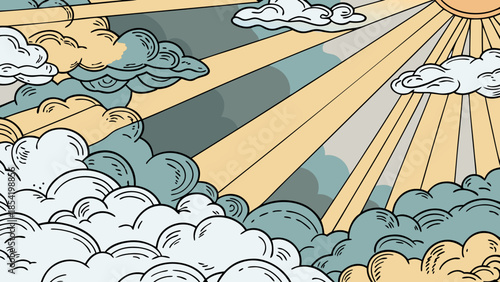 Dream and Freedom Concept Illustration with Cloud Shapes