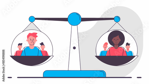 Equality Balance Scale Illustration with Justice Concept