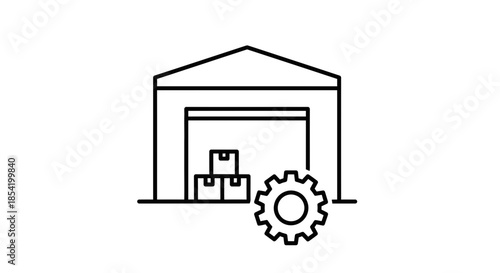 Smart Warehouse Logistics Management and Industrial Supply Chain Automation Icon