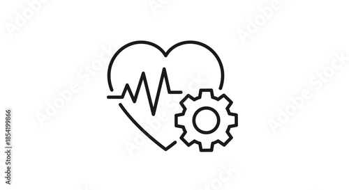 Biomedical Engineering Cardiology Heart Pulse and Healthcare Technology Icon