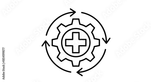 Medical Industry Engineering and Healthcare Process Optimization Icon