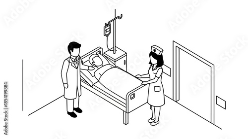 A humorous cartoon illustration of a funny business man and woman working together on the stairs as a comic gag