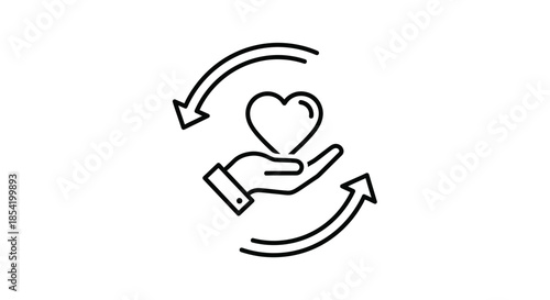 Nonprofit Charity Donation and Sustainable Community Support Cycle Icon