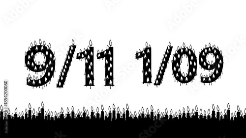 September 11th and January 9th dates represented by candles, symbolizing remembrance and solemn occasions.