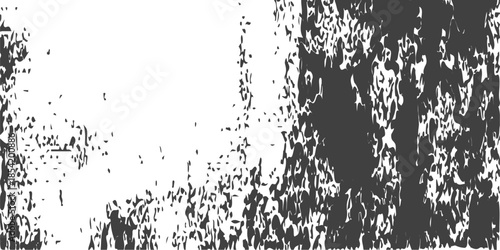 Abstract grunge vector illustration featuring a black ink splash texture with floral pattern elements and a dirty paint spray border for a decorative wallpaper design