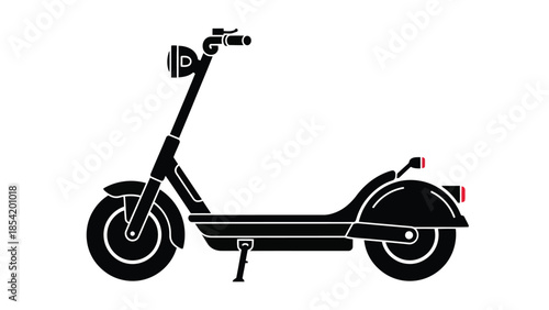 A sleek black electric scooter silhouette modern personal transportation visualized
