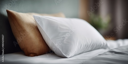 Wallpaper Mural White pillow sits on top of a brown pillow Torontodigital.ca