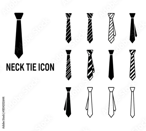 Collection of various neckties a monochrome vector illustration with different tie patterns