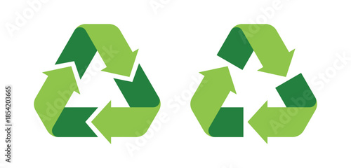 Recycle icon set. ecology, eco-friendly, and environmental management symbols. Arrows, heart, and leaf recycling eco green symbol.