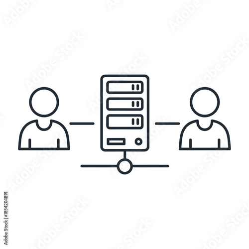 Client Server Network Communication Data Exchange Icon