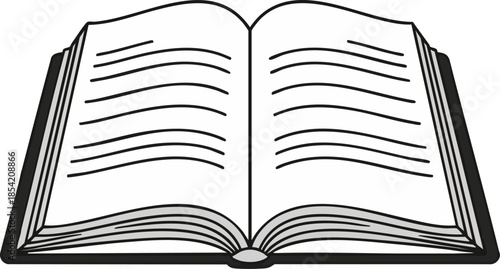 Open book icon symbolizing knowledge learning education and reading material