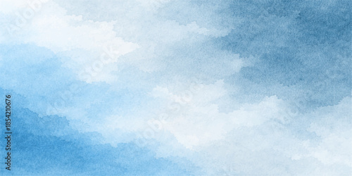 A bright blue summer sky filled with fluffy white clouds and beautiful sunlight creates a clear nature background and atmospheric cloudscape on a sunny day