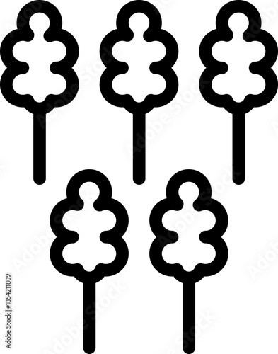 Forest Line Icon – Nature Map Landmark, Green Area Location, Woodland Area