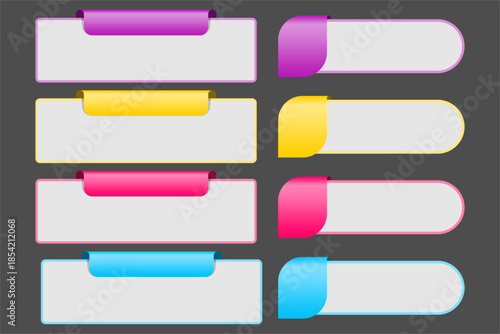 Collection of vibrant, customizable banner and ribbon label templates in vector EPS format, perfect for modern graphic design, UI elements, web assets, and marketing promotions.