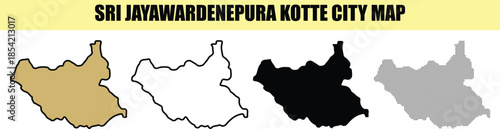 Sri jayawardenepura kotte city map with various styles and colors