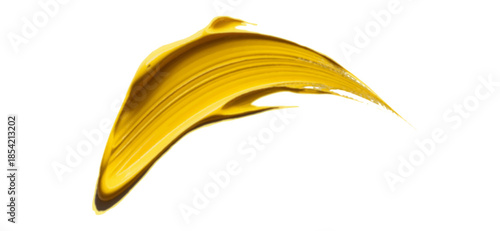 Vibrant Yellow Paint Stroke, Brush Art for Abstract Design and Creative Background.