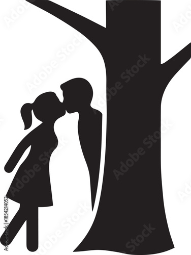 Silhouette of bride and groom dancing at wedding