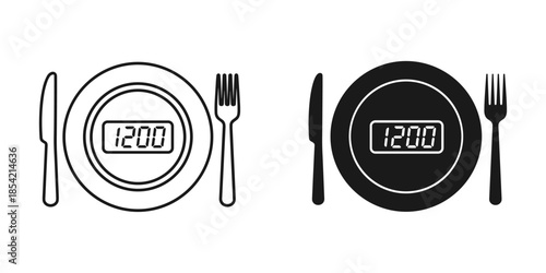 Dinner time clock on plate