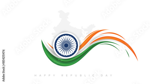 77th Republic Day of India Celebration Design with Tricolor Flag on 26 January for Social Media Post , Web Banner, Story, Print Design 