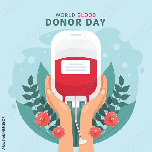 World Blood Donor Day Vector Illustration. Celebrating world blood donor day