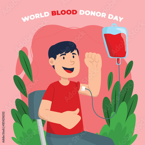 World Blood Donor Day Vector Illustration. Celebrating world blood donor day