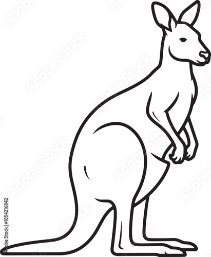 Kangaroo Silhouette Icon Vector Wildlife Marsupial Animal Australian Outback Nature Safari Fauna Jumping Mammal Logo Symbol Sign Educational Illustration