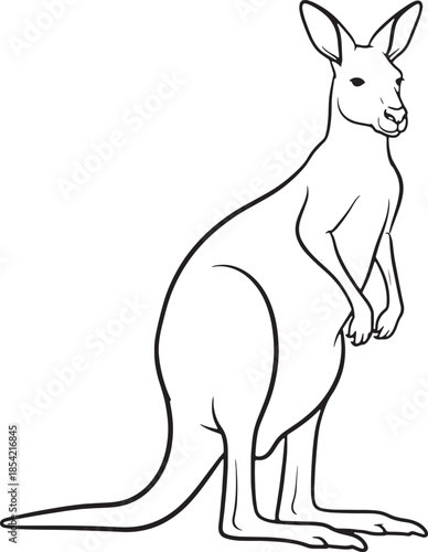 Kangaroo Silhouette Icon Vector Wildlife Marsupial Animal Australian Outback Nature Safari Fauna Jumping Mammal Logo Symbol Sign Educational Illustration