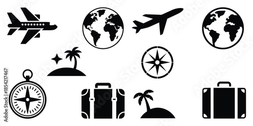 set of travel vector icons illustration