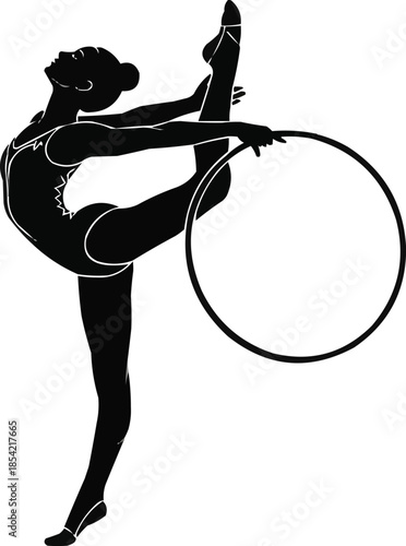 Vector illustration of Ballet Dancer Leap Silhouette | Elegant body motion
