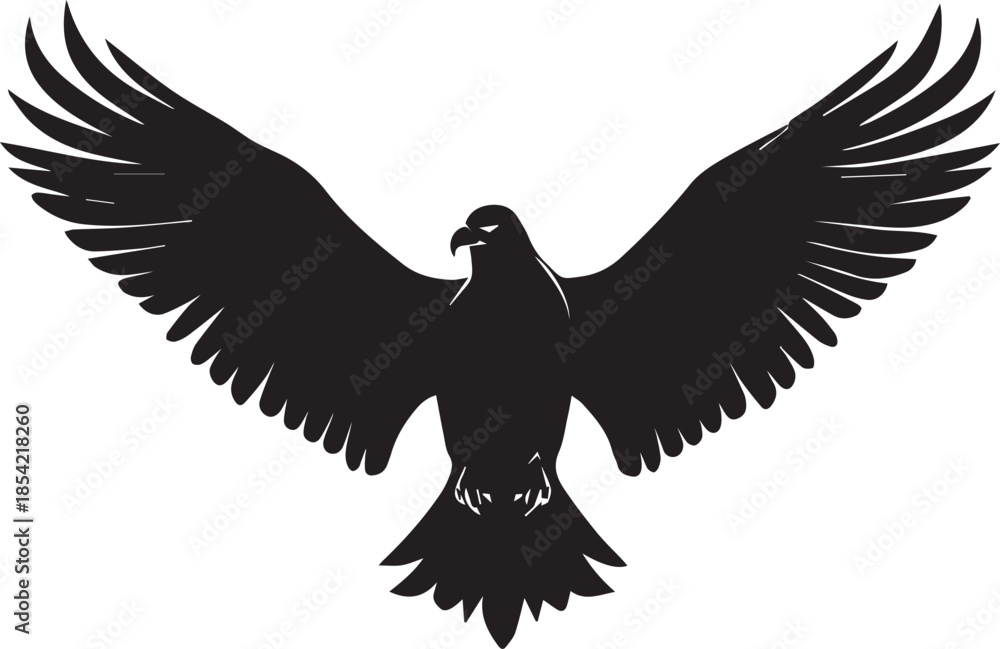 Obraz premium Eagle bird silhouettes flying wings isolated vector design isolated on white background