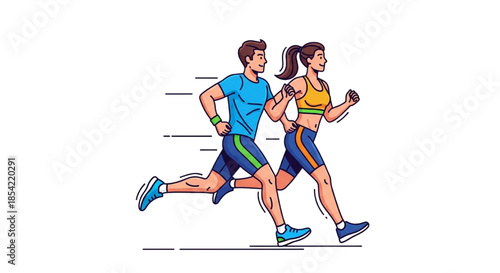 Man and Woman Running Together