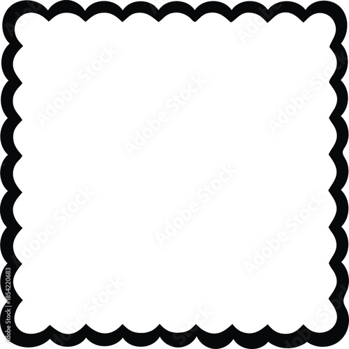 Wavy edge shapes frame box vector illustration