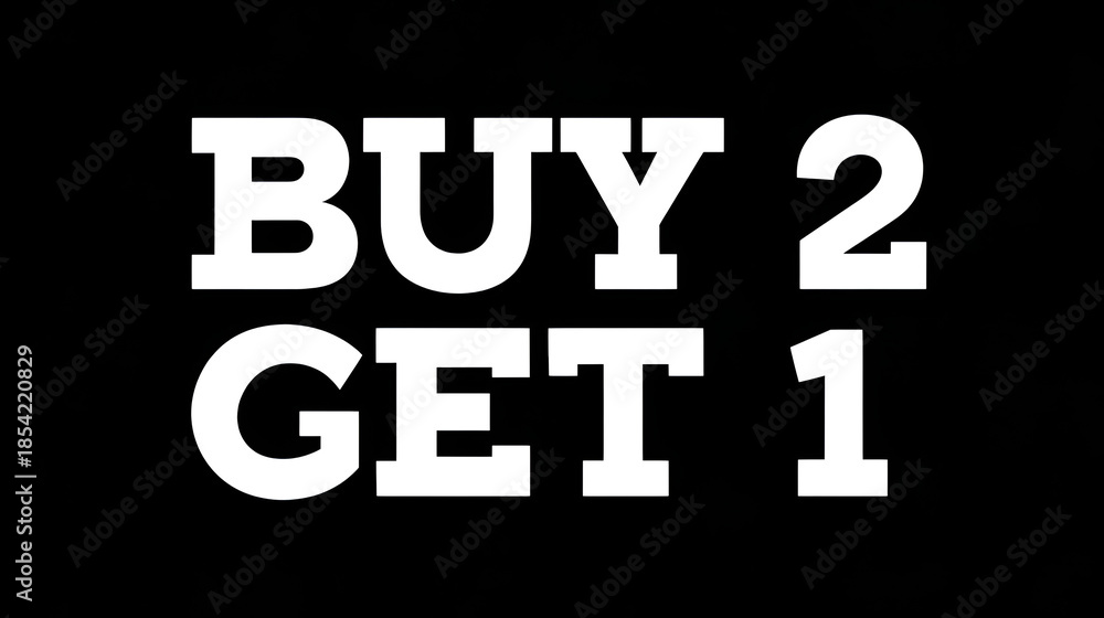 Fototapeta premium Buy two get one free sale promotion offer