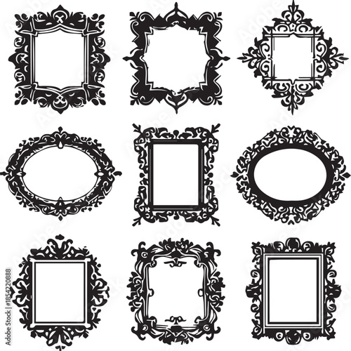 Vintage frame classic decorative vector design isolated on white background