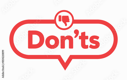 Don't symbolize disapproval isolated on white background, Vector, illustration