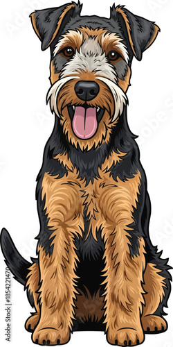 Lakeland Terrier dog sitting happy panting smiling cute pose