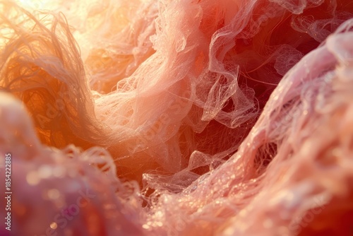 A colorful piece of fabric with a red and blue swirl