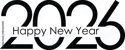 Letter 2026 happy new year logo design