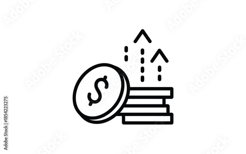 Growing investment portfolio isolated on white background, Vector, illustration