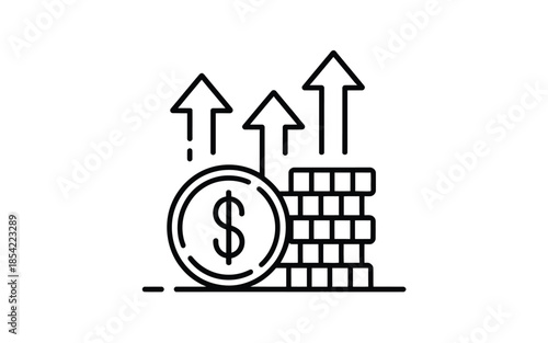 Growing financial investment isolated on white background, Vector, illustration