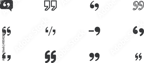 Quotation Marks Icon Set – Speech Quotes Symbols Collection, Minimal Vector EPS