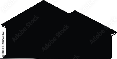 Minimalist black house roof silhouette on white background, modern home outline logo, real estate architecture concept illustration vector art