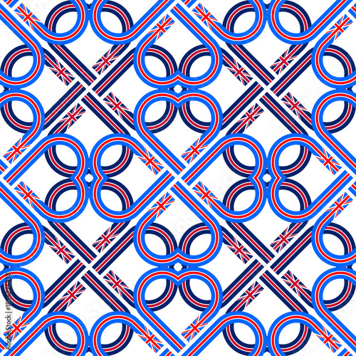 british flag heart pattern. vector illustration