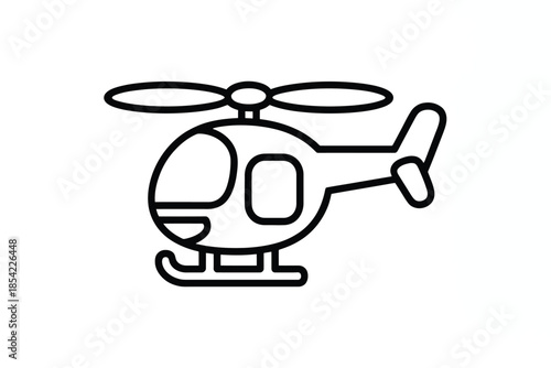 Illustrated helicopter isolated on white background, Vector, illustration