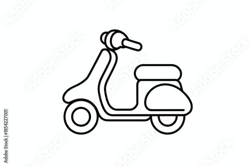 Classic scooter illustration isolated on white background, Vector, illustration