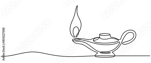 a lamp with a flame on a surface