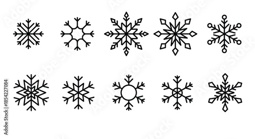 Snowflakes icon vector illustration set.