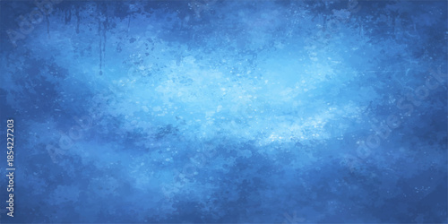 Abstract blue grunge background featuring a dark storm cloud texture and bright light patterns for a modern wallpaper design