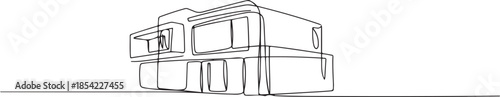 Single continuous line drawing luxury house building at big city. Home architecture property isolated minimalism concept. one line Icon drawing